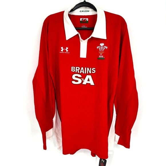 NWT Under Armour Wales WRU Brains SA Calon Rugby Team Jersey Size 2XL - Picture 1 of 10